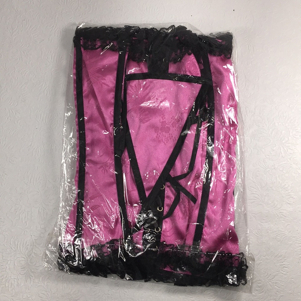 Black and purple corset